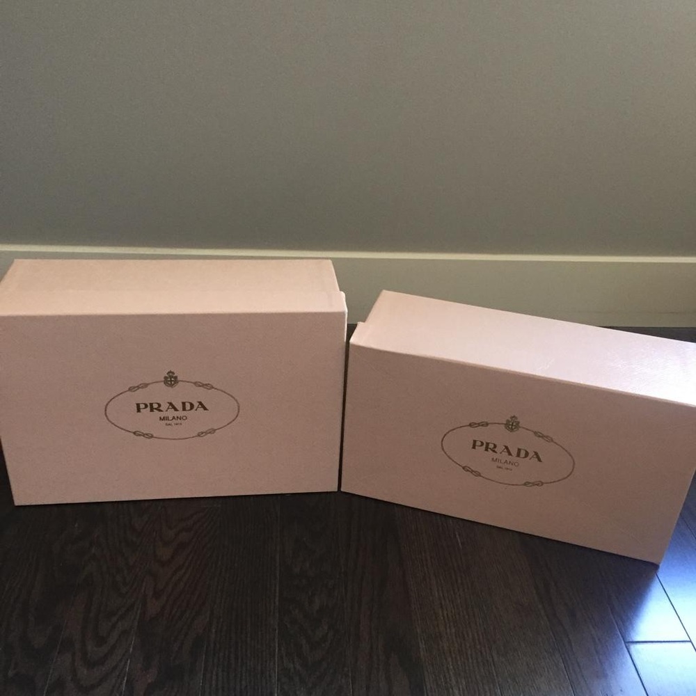Empty Prada shoe boxes x2
